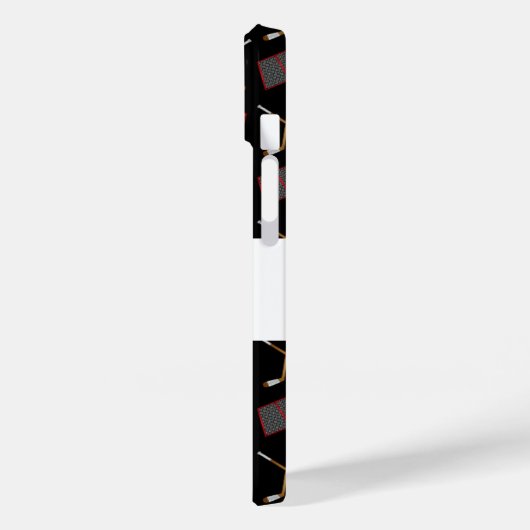 Gepersonaliseerde naam zwart-hockeypatroon Case-Mate iPhone case (Achterkant / Links)