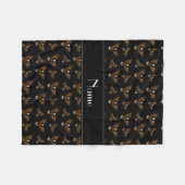 Gepersonaliseerde naam zwarte adelaars fleece deken (Voorkant (Horizontaal))