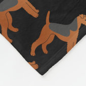 Gepersonaliseerde naam zwarte airedale doodshonden fleece deken (Hoek)