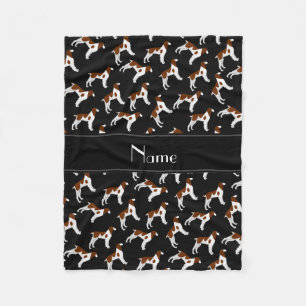 Gepersonaliseerde naam zwarte breihaaienspanielhon fleece deken