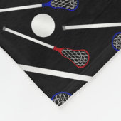 Gepersonaliseerde naam zwarte lacrosse patroon fleece deken (Hoek)