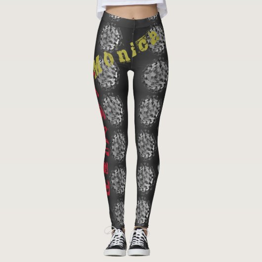 Gepersonaliseerde naam zwarte Leggings (Voorkant)