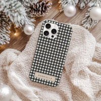Gepersonaliseerde naam Zwarte Vintage Gingham Plai