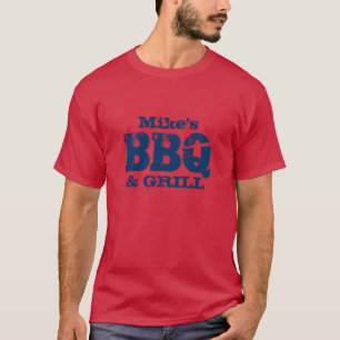 Gepersonaliseerde naamBBQ t-shirt voor koele