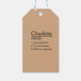 Gepersonaliseerde naamdefinitie cadeaulabel