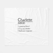 Gepersonaliseerde naamdefinitie Fleece Blanket (Voorkant (Horizontaal))