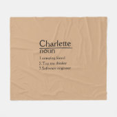 Gepersonaliseerde naamdefinitie Fleece Blanket (Voorkant (Horizontaal))