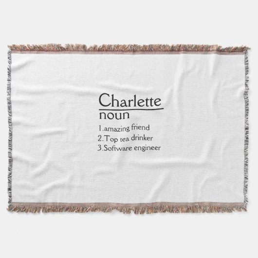 Gepersonaliseerde naamdefinitie gooi deken (Voorkant)