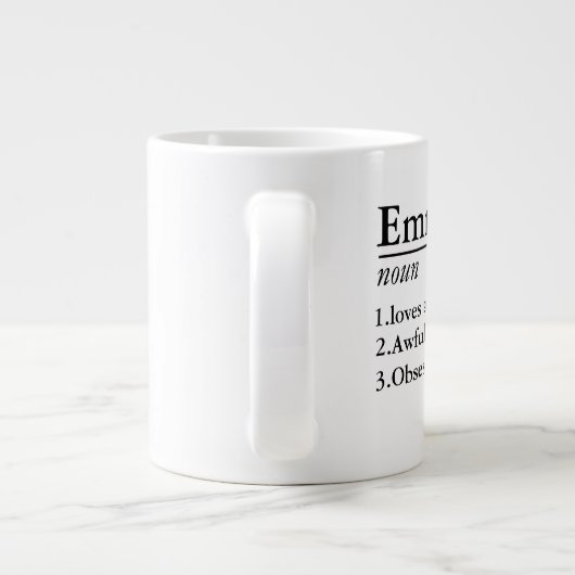 Gepersonaliseerde naamdefinitie Grijs Satijn Mok L (Achterkant)