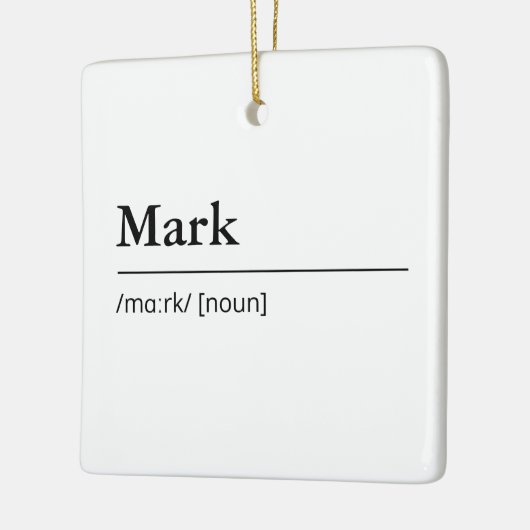 Gepersonaliseerde Naamdefinitie moderne minimalist Keramisch Ornament (Links)