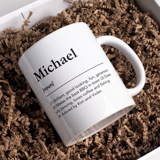 Gepersonaliseerde naamdefinitie voor hem koffiemok
