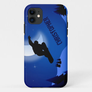 Gepersonaliseerde Nacht Snowboard iPhone 5 Hoesje