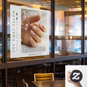 Gepersonaliseerde nagels pedicure en wimpers promo raamsticker