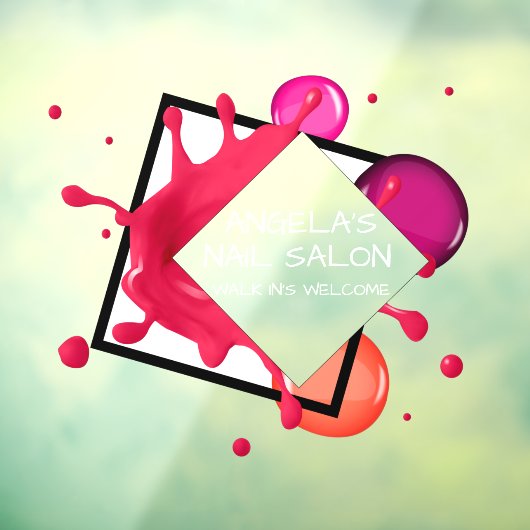 Gepersonaliseerde nagelsalon spa winkel voorgevel raamsticker (Vel 3)