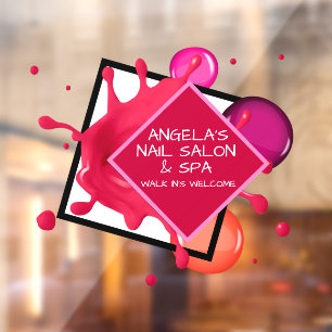 Gepersonaliseerde nagelsalon spa winkelgevel raamsticker