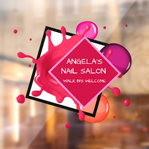 Gepersonaliseerde nagelsalon spa winkelgevel raamsticker
