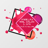 Gepersonaliseerde nagelstudio spa winkel voorgevel raamsticker (Vel)