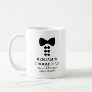 Gepersonaliseerde Named B&W Wedding Groomsman Koffiemok