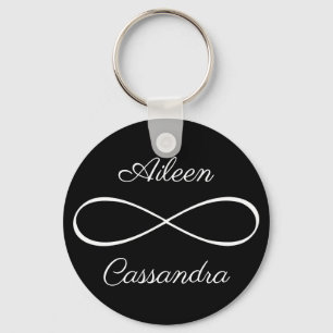 Gepersonaliseerde namen Eenvoudige Infinity Symbol Sleutelhanger