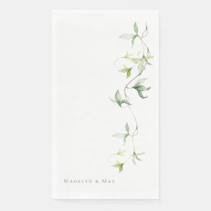 Gepersonaliseerde namen Foliage White Elegant Wedd Servet
