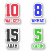 Gepersonaliseerde namen & nummers, Helm Stickers (Voorkant)