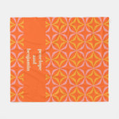 Gepersonaliseerde namen Retro Sinaasappel geel geo Fleece Deken (Voorkant (Horizontaal))