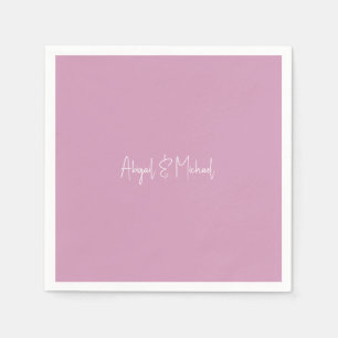 Gepersonaliseerde namen Roze bruiloft cocktail Servet