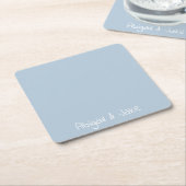 Gepersonaliseerde namen Sky Blue Cocktail Vierkante Kartonnen Onderzetter (Schuin)