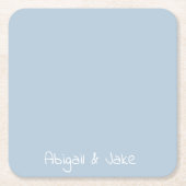 Gepersonaliseerde namen Sky Blue Cocktail Vierkante Kartonnen Onderzetter (Voorkant)