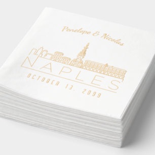 Gepersonaliseerde Napels Italië Napkins Gold Folie Servetten