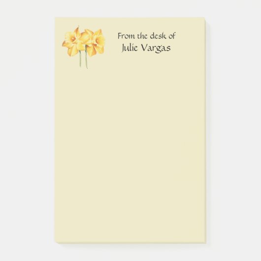 Gepersonaliseerde narcis gele Post-it notities Post-it® Notes (Voorkant)