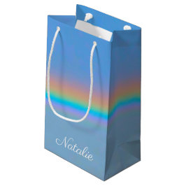 Gepersonaliseerde natuurlijke regenboog klein cadeauzakje