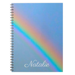 Gepersonaliseerde natuurlijke regenboog notitieboek