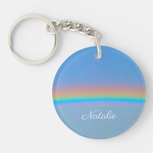 Gepersonaliseerde natuurlijke regenboog sleutelhanger (Voorkant)