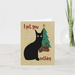 Gepersonaliseerde Naughty Funny Black Cat Kerstmis Feestdagen Kaart
