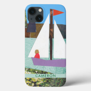 Gepersonaliseerde Nautisch Kleurrijke Boho Zeilen iPhone 13 Hoesje
