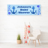 Gepersonaliseerde Nautisch Thema Baby shower Banne Spandoek (Insitu)