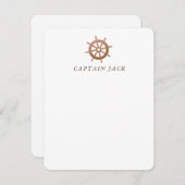 Gepersonaliseerde Nautische Scheepshelm Note Kaart Notitiekaartje (Voorkant / Achterkant)