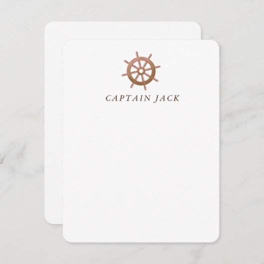 Gepersonaliseerde Nautische Scheepshelm Note Kaart Notitiekaartje (Voorkant / Achterkant)