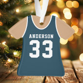 Gepersonaliseerde Navy Basketball Jersey Ornament