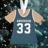 Gepersonaliseerde Navy Basketball Jersey Ornament