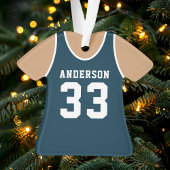 Gepersonaliseerde Navy Basketball Jersey Ornament