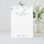 Gepersonaliseerde Navy BlankBridal Shower Dank u Bedankkaart (Staand voorkant)