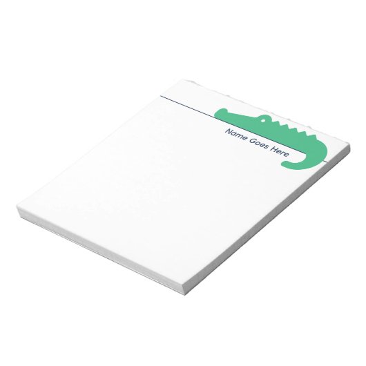 Gepersonaliseerde Navy en Green Alligator Notitieb Notitieblok (Gedraaid)