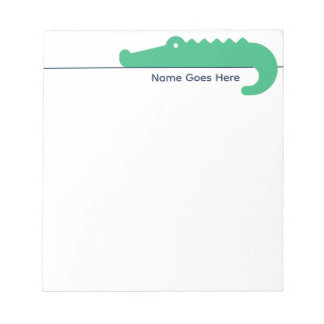 Gepersonaliseerde Navy en Green Alligator Notitieb Notitieblok