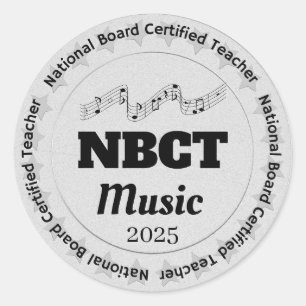 Gepersonaliseerde NBCT gecertificeerde muziekleraa Ronde Sticker