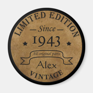 Gepersonaliseerde negentig vintage 90ste verjaarda magneet