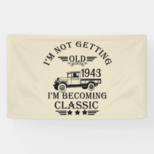 Gepersonaliseerde negentig vintage 90ste verjaarda spandoek (Horizontaal)