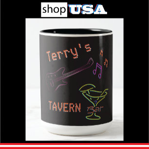 Gepersonaliseerde Neon Mancave Mok 🍺 Faux Tavern