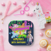 Gepersonaliseerde Neon Science STEM Experiment Squ Papieren Bordje (Feest)